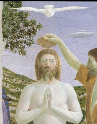 Battesimo di Cristo, 1450 (dettaglio) da Piero della Francesca
